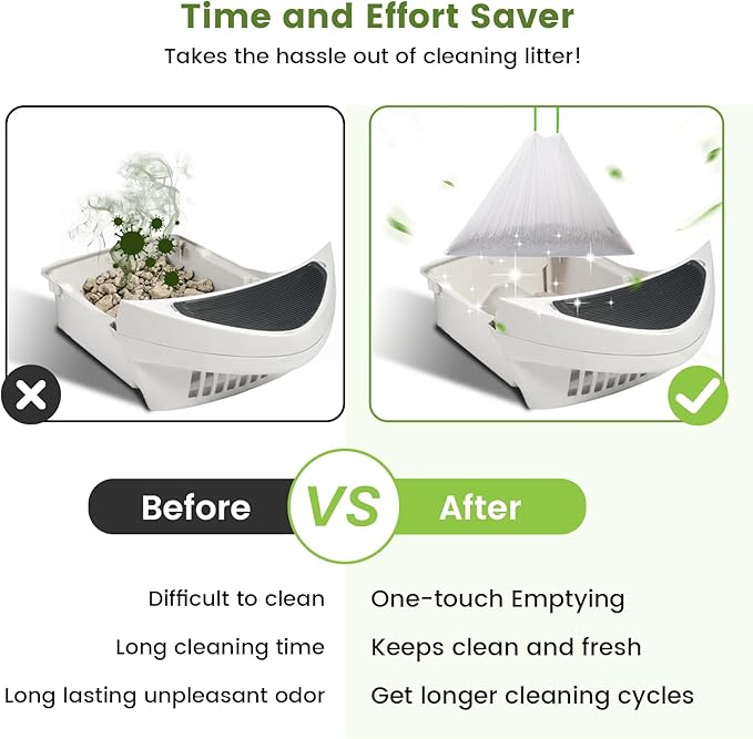 67 Count Waste Drawer Bags for Robot 3 4 and Compatible with Most Self Cleaning Litter Box & ScoopFree Clumping Poop Bin, 9 Gal Kitty Drawstring Liners Leak-proof Disposable Pet Trash Replacement Bags-Mewly Pet