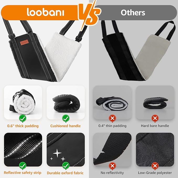 LOOBANI Portable Dog Sling for Back Legs, Hip Support Harness to Help Lift Dogs Rear for Canine Aid and Old K9 Cruciate Ligament Rehabilitation-Mewly Pet