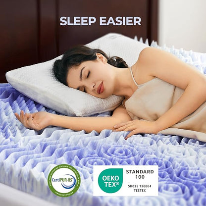 Dreamsmith 3 Inch Memory Foam Mattress Topper, 7-Zone Gel Infused Foam Mattress Pad, Twin Size Bed, CertiPUR-US Certified, Dorm Room Essentials