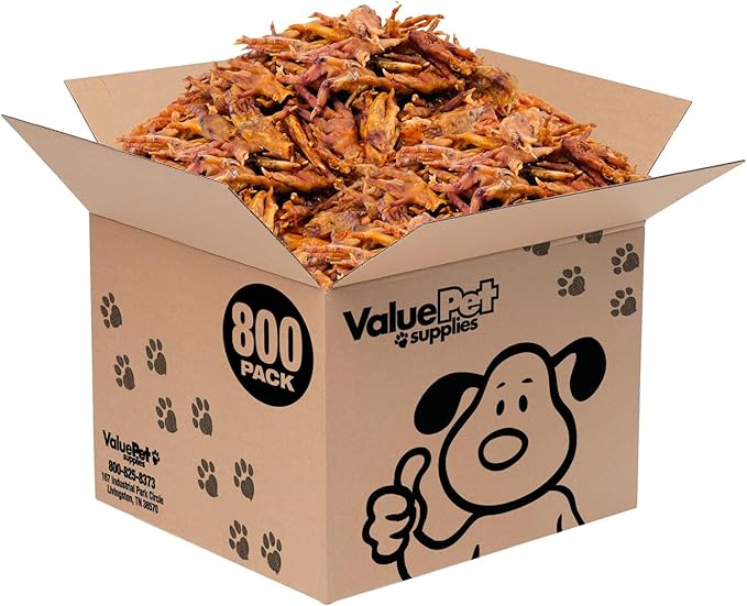 ValueBull Chicken Feet for Dogs, 800 Count Wholesale Pack - All Natural Dog Chew, Hip and Joint Chew, Single Ingredient Dog Treat-Mewly Pet