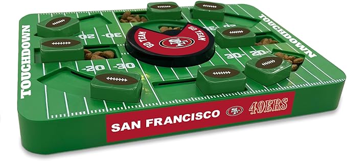 Pets First NFL SAN Francisco 49ERS Large Puzzle Toy - Interactive Dog Treat & Slow Feeding Toy-Mewly Pet