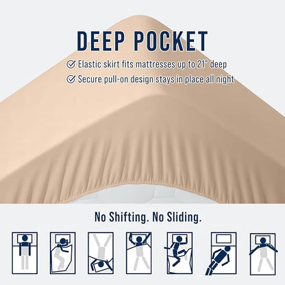 OLANLY Queen Quilted Fitted Mattress Pad – Soft Pillow Top Mattress Topper, Down Alternative Fill, Cooling Comfort Breathable Mattress Cover, Machine Washable Deep Pocket Mattress Protector, Beige