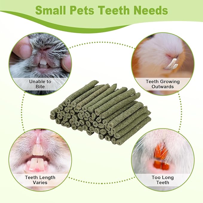 100PCS Timothy Hay Sticks for Rabbits Guinea Pigs Chinchillas Chew Treats, Natural Timothy Grass Molar Teeth Stick Bunny Chew Toys for Rabbits Chinchillas Guinea Pigs Hamsters Rodents-Mewly Pet