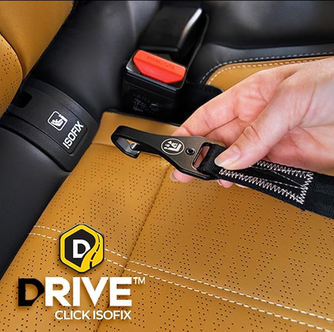 EzyDog Click ISOFIX Standard - Dog Seat Belt Car Harness Attachment for Dogs - Adjustable Dog Restraints Seatbelts for Car Travel and Safety - (17in - 26in, Black)-Mewly Pet