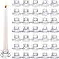 36 PCS Glass Taper Candle Holders Bulk Candlestick Holders Clear Short Tapered Candle Stick Holder Decor Set for Table Centerpiece Wedding Party Advent Christmas Home Decorations (36, Clear)