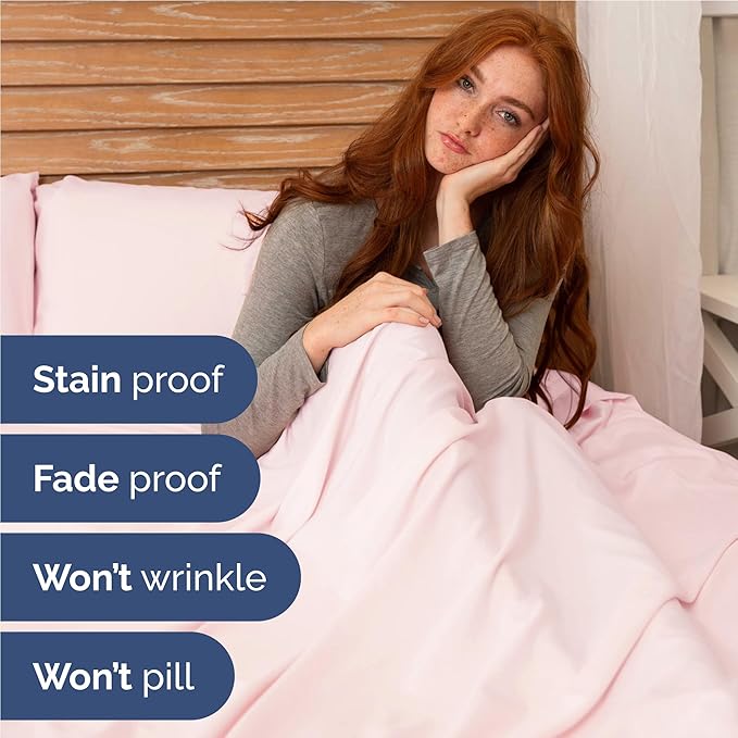 Full 6 Piece Sheet Set - Comfy Breathable & Cooling - Ultra Soft Hotel Luxury Bedding Set w/ 8-16 Inch Deep Pockets - 1 Flat & 1 Fitted Sheet & 4 Pillowcases - Wrinkle Free & Easy Care - Lavender Pink