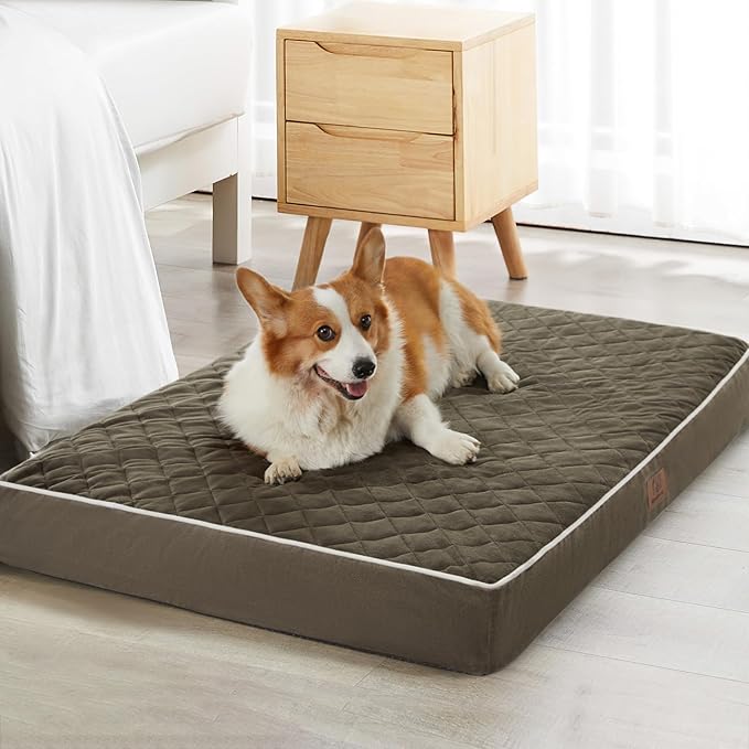 WNPETHOME Orthopedic Big Dog Beds Large Sized Dog, Waterproof Extra Large Dogs Bed with Removable Washable Cover, Multi-Needle Quilting Dogs Crate Bed-Mewly Pet