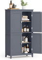 VASAGLE Floor Storage Cabinet, Freestanding Storage Unit with 4 Doors, Adjustable Shelves, 11.8 x 23.6 x 43.3 Inches, for Entryway, Bathroom, Slate Gray UBBC552G01