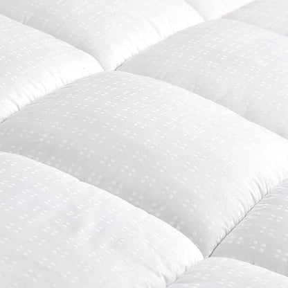SLEEP ZONE Twin Size Cotton Mattress Pad, Machine Washable Mattress Protector Cover, Soft Cotton Top Cooling Mattress Topper Fits 8-21 inch Deep Pocket, Twin