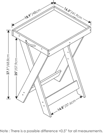 Furinno Classic Tray Table with Removable Tray, Espresso