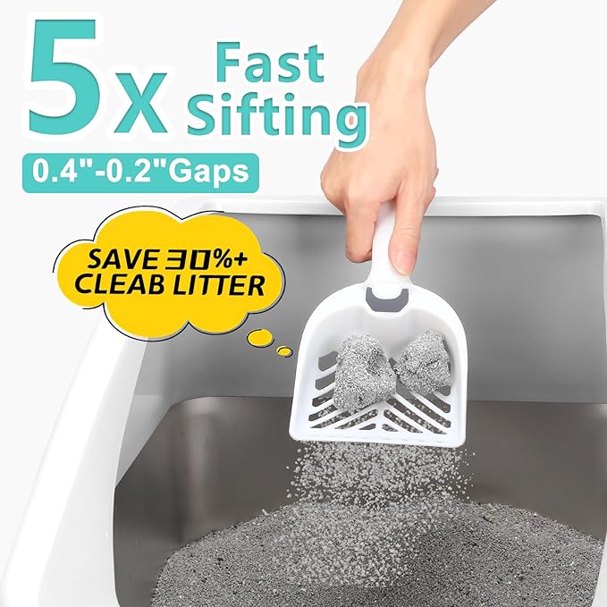 2 Pack Stainless Steel Litter Box | XL Enclosed Cat Litter Boxes with Lid for Big Cats and Multi-Cats | High Sided, Anti-Urine Leakage | Non-Stick Bottom（Silver Gray）-Mewly Pet