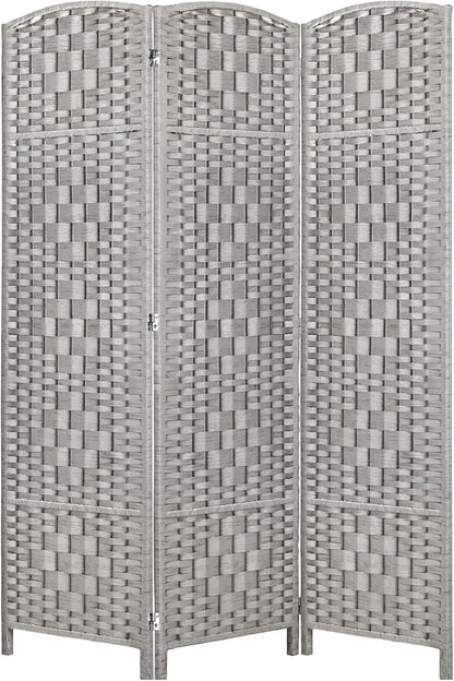 Rose Home Fashion 6 ft Tall Room Divider, Room Dividers and Folding Privacy Screens, 15.7in Privacy Screen 3 Panel Partition Temporary Wall Separation for Private, Stone Grey