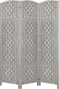 Rose Home Fashion 6 ft Tall Room Divider, Room Dividers and Folding Privacy Screens, 15.7in Privacy Screen 3 Panel Partition Temporary Wall Separation for Private, Stone Grey