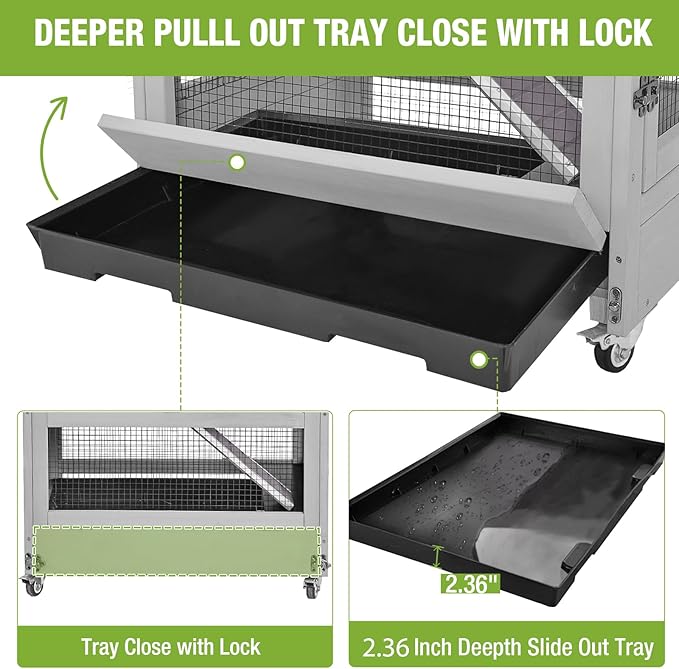 GUTINNEEN Ferret Cage Anti-Chewing Guinea Pig cage with Wheels Chinchilla Cage Metal Frame Small Animal Cage,Lizard,Squirrel Chameleon,Gerbils 5 Levels-Mewly Pet