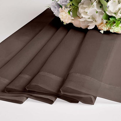 OWENIE Sheer Chocolate Curtains, Sheer Curtains 78 inch Length 2 Panels Set, Rod Pocket Voile Fimly Sheer Drapes for Living Room/Bedroom, 2pcs, Each 42" W x 78" L