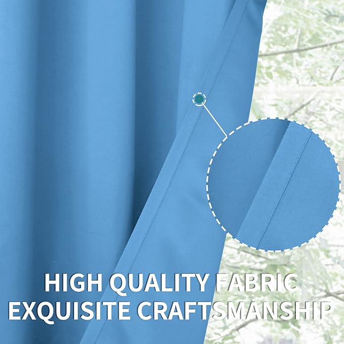 BGment Room Darkening Curtains 54 Inches Long - Grommet Thermal Insulated Drapes Window Treatment Curtains for Bedroom, 2 Panels, 38 x 54 Inch, Sky Blue