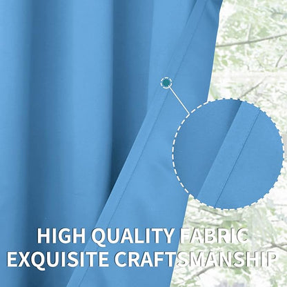 BGment Room Darkening Curtains 54 Inches Long - Grommet Thermal Insulated Drapes Window Treatment Curtains for Bedroom, 2 Panels, 52 x 54 Inch, Sky Blue