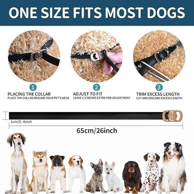 Flea and Tick Collar for Dogs 4 Pack, 32 Months Prevention, Waterproof, Adjustable for Small Medium Large Dogs Puppies (Black)-Mewly Pet
