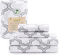 LANE LINEN 100% Organic Cotton Printed Sheets Queen Size Bed Set, Fade Resistant Fully Elasticized Reinforsed Seam in Fitted Sheets Pocket, Avaialbe in Variety of Prints- Trellis Silver