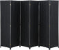 FDW Room Divider 6 Panels Wood Mesh Hand-Woven Design Indoor Folding Portable Partition Screen, Coal Black