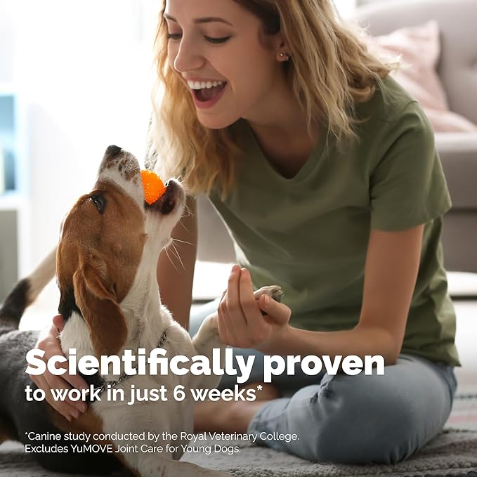 Yumove Hip & Joint Supplement for Dogs - with Glucosamine Chondroitin, Omega 3, Hyaluronic Acid, Green Lipped Mussel & Fish Oil for Dogs - Senior Dog Joint Supplement (120ct Chewable Tablets)-Mewly Pet