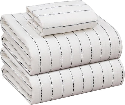 RUVANTI Flannel Sheets Twin Size - 100% Cotton Double Brushed Twin Sheets Set, Deep Pockets 16 Inches, All Seasons Breathable & Extra Soft Bed Sheets, Warm & Cozy, 3 Piece, Running Dots