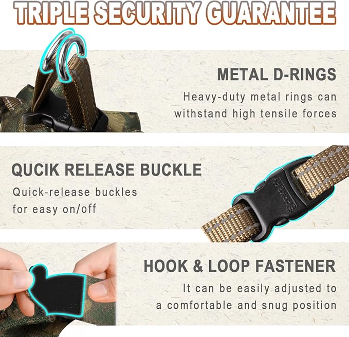 Dog Harness Step in Dog Vest Harness, Reflective Adjustable Puppy No Pull Harness Breathable Soft for Small and Medium Dogs Cats, Camo, S-Mewly Pet