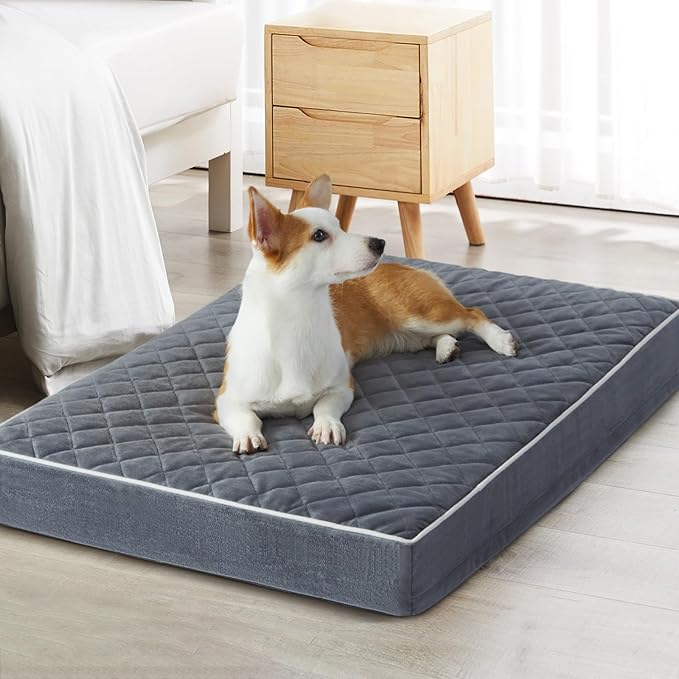 WNPETHOME Orthopedic XL Dog Beds Large Sized Dog, Waterproof Extra Large Dogs Bed with Removable Washable Cover, Multi-Needle Quilting Dogs Crate Bed-Mewly Pet