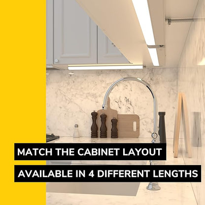 GETINLIGHT 24-inch Hardwired Only LED Under Cabinet Lighting, Soft White(3000K), Dimmable, Matte White Finished, ETL Listed, IN-0201-13-WH