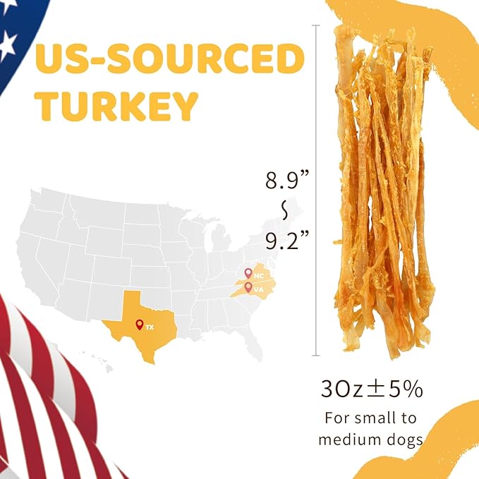 iPaw Turkey Tendons for Dogs, Turkey Sourced from USA, Hypoallergenic, All Natural Human Grade Puppy Chew, Dog Treats for Signature Series, Rawhide Alternative, Box of 10 Packs-Mewly Pet