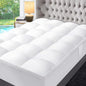 ABENE Mattress Topper for Back Pain Relief, Extra Thick Mattress Pad Pillowtop, Soft Mattress Protector Cover with 8"-21" Deep Pocket (Pure White, Twin, Feather Down)