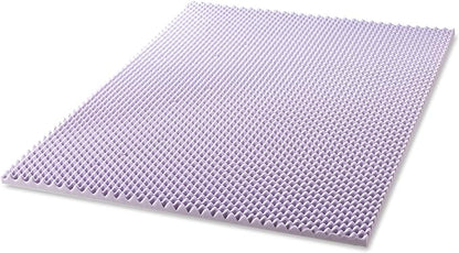 Best Price Mattress 1.5 Inch Egg Crate Memory Foam Mattress Topper with Soothing Lavender Infusion, CertiPUR-US Certified, Dorm Essentials, Queen