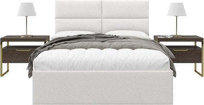 Vänt Upholstered Wall Panels - Queen/Full Size Wall Mounted Headboards - Boucle Ivory - Set of 4 Panels (Each Individual Panel 30"x11.5")