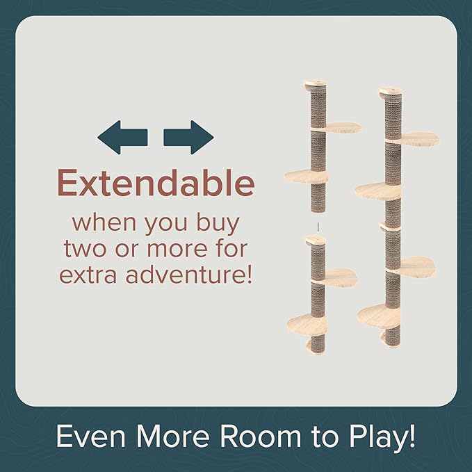 Cat Climbing Wall System – Modern Floating Shelves & Perches for Cats - Sunrise Steps | Ascentials by FurHaven-Mewly Pet