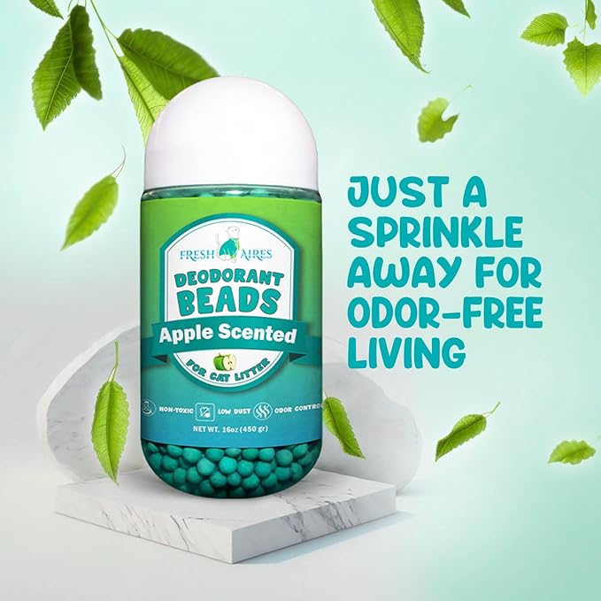 Deodorant Beads - Area Deodorizer for Cat Litter Boxes, Low-Dust, Non-Toxic, Superior Odor Control, Pet-Safe, Cleaner Air-Mewly Pet