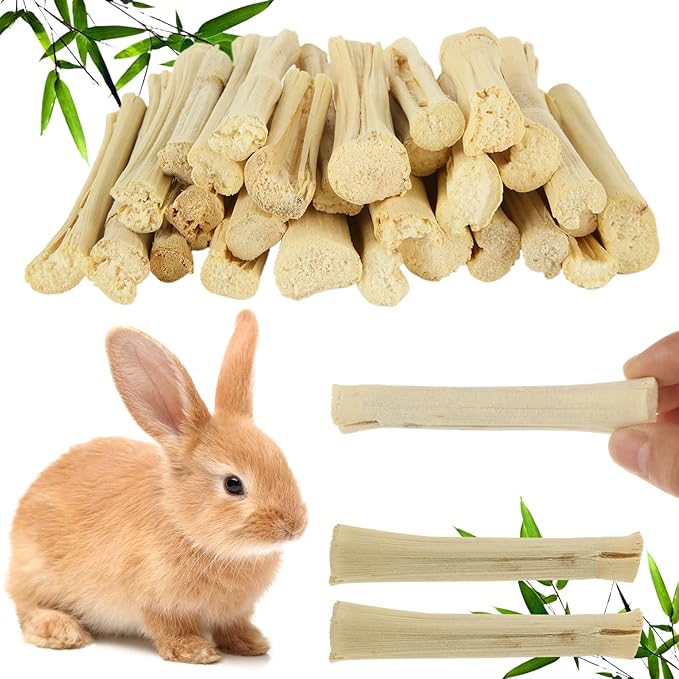 1000g/2.2lb Bamboo Chews for Rabbits, Rabbit Sticks Rabbit Chew Toys Bunny Chew Toys, Molar Treats for Small Animals, Hamsters, Chinchillas, Guinea Pigs, Natural Teeth Grinding Toys-Mewly Pet