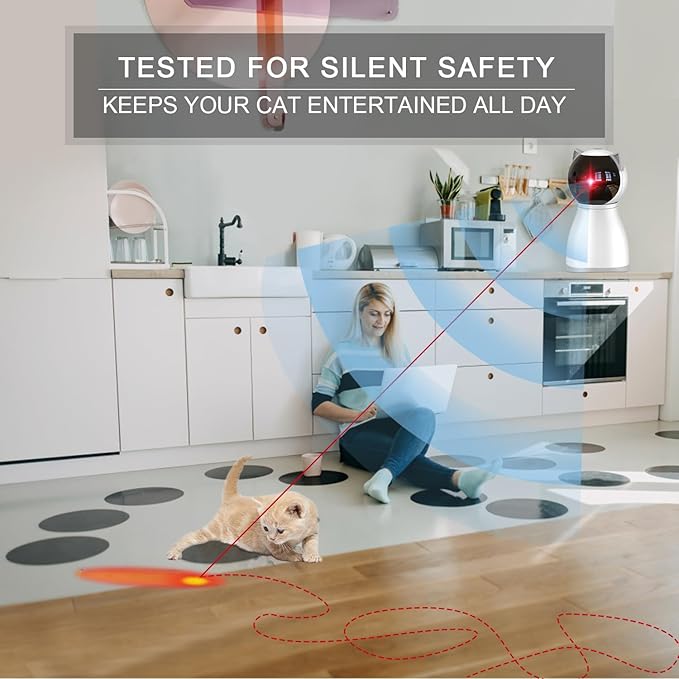 Laser Cat Toys for Indoor Cats,The 4th Generation Real Random Trajectory Motion Activated Rechargeable Automatic Cat Laser Toy,Interactive Cat Toys for Bored Indoor Adult-Mewly Pet