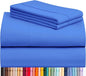 LuxClub 4 PC Sheet Set Bed Sheets Deep Pockets 16" Eco Friendly Wrinkle Free Cooling Machine Washable Hotel Bedding Silky Soft - Marine Blue Full