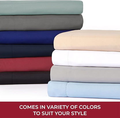 Mellanni RV Short Queen Sheets - 4 PC Iconic Collection Bedding - Hotel Luxury, Extra Soft, Cooling Bed Sheets - Deep Pocket up to 10 inch (RV/Short Queen, Blue Hydrangea)