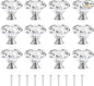 [12 PCS] 40mm Crystal Clear Glass Cabinet Drawer Pulls, Diamond Shape Cupboard Knobs with Screws for Kitchen, Dresser, Cupboard, Bathroom, Wardrobe (1.6 inch / 40mm)