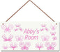 Personalized Name's Pretty Purple and Pink Butterflies Sign For Nursery Kid's Children's Girls Bedroom Door Sign Wood Plaque Sign Wall Decor Wall Art Decor Decorative Plate