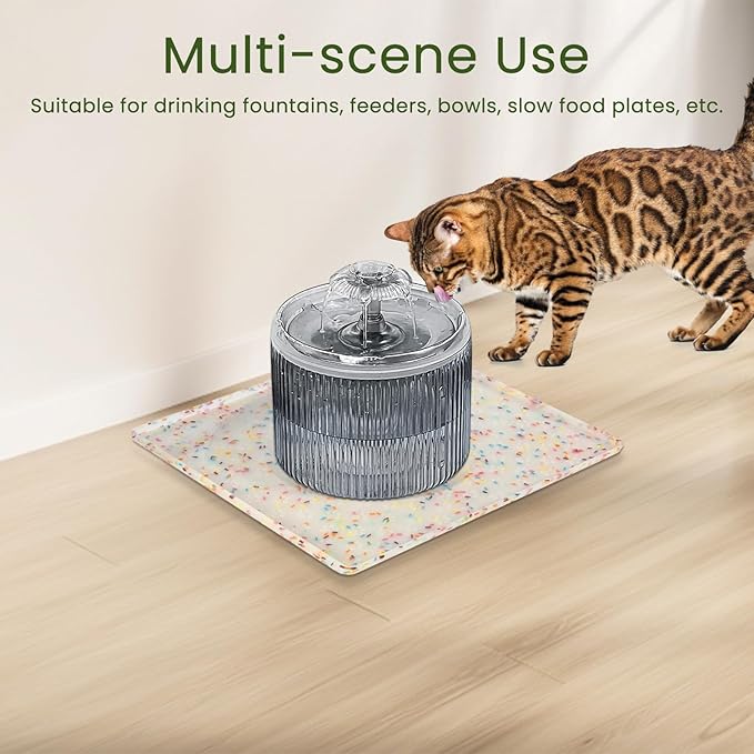 Ptlom Dog Food Mat Anti-Slip Dog Bowl Mats for Food and Water, Waterproof Pet Placemat Prevents Messy Spill to Floor, Silicone Puppy Feeding Tray for Small, Medium and Large Dogs Cats-Mewly Pet