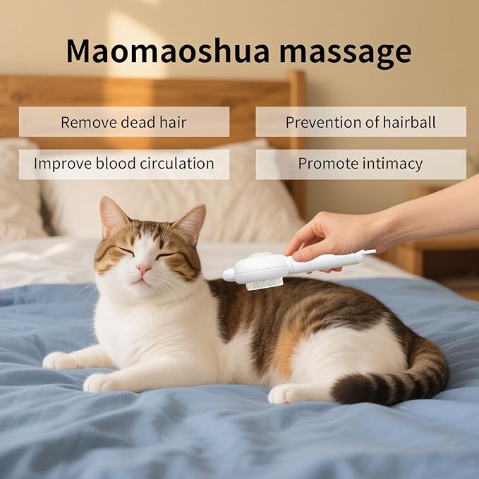 Zoocozy Cat Brush for Shedding, Dog Deshedding Brush, Pet Hair Removal Tool for Puppy Pitten(White)-Mewly Pet