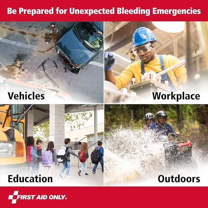 First Aid Only 91512 Critical Essentials Bleeding Control Kit for Limb Wounds, 7 Pieces-Mewly Pet