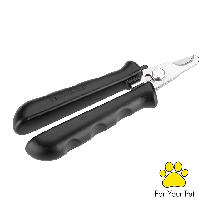 Tweezerman Large Nail Clippers for Dogs & Cats, Manual Professional Cat & Dog Nail Trimmer with Ergonomic Handle-Mewly Pet