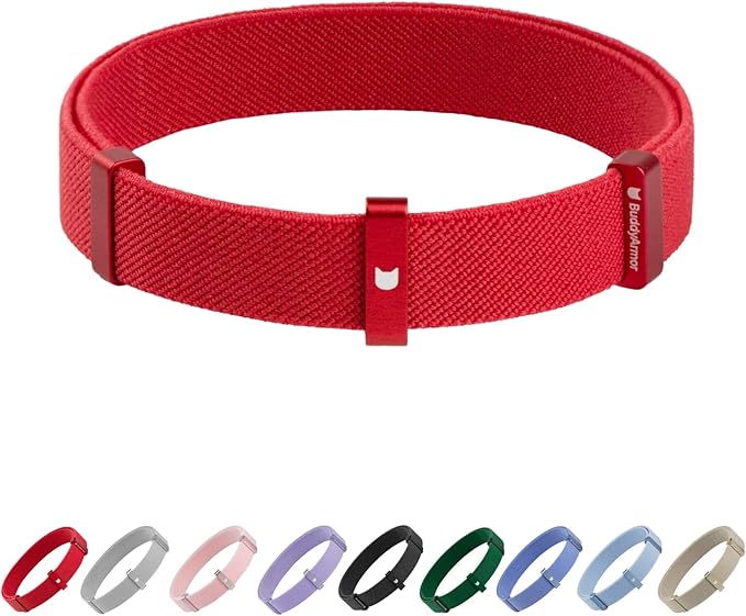 Safety Cat Collar - U.S. IDA Gold Awarding Design, Elastic Quick Release, Non Breakaway - Lightweight for Kitten, Neck Fit 7.8'-15.7' for All Small Large Cat,M(Vivid Red)-Mewly Pet