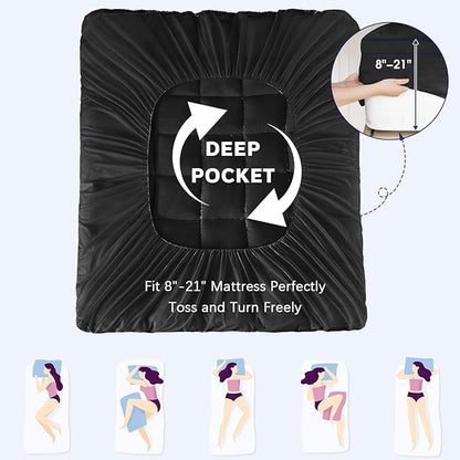 CYMULA Twin Mattress Topper, Cooling Mattress Pad Cover, Extra Thick Pillow Top Mattress Topper with 8-21 Inch Elasticated Deep Pockets, Plush Down Alternative Fill Mattress Protector