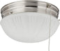 Westinghouse 6721000 Two-Light Flush-Mount Interior Ceiling Fixture with Pull Chain, Brushed Nickel Finish with Frosted Fluted Glass, Diameter: 8.75 Inches