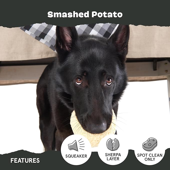 Barkbox Potato 2-in-1 Dog Toy - Tough Plush Squeaky Chew Toy for Large Dogs | Large-Mewly Pet