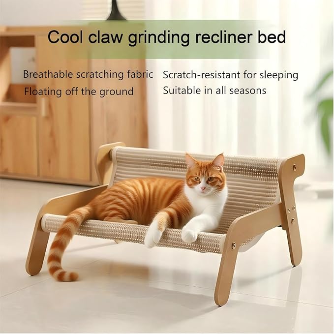 Scratcher Bed,Scratcher Couch,Scratcher Lounger,for Indoor Cats,Sisal Scratcher 2 in 1 Cat Couch, Wear-Resistant Scratching Lounge Chair,Additional Gift Sisal Scratcher-Mewly Pet